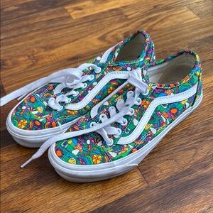 Vans size 5m 6.5w green mushroom trippy classic